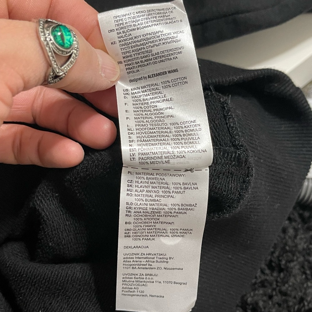 Like New Men’s Small/Women’s Medium Adidas X Alexander Wang Bodysweater Black - Picture 14 of 15